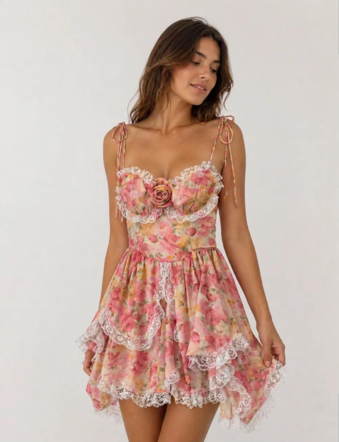 Flower dress short